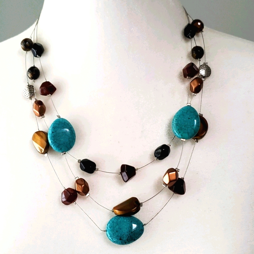 Chico's Turquoise & Copper Necklace - Picture 1 of 3